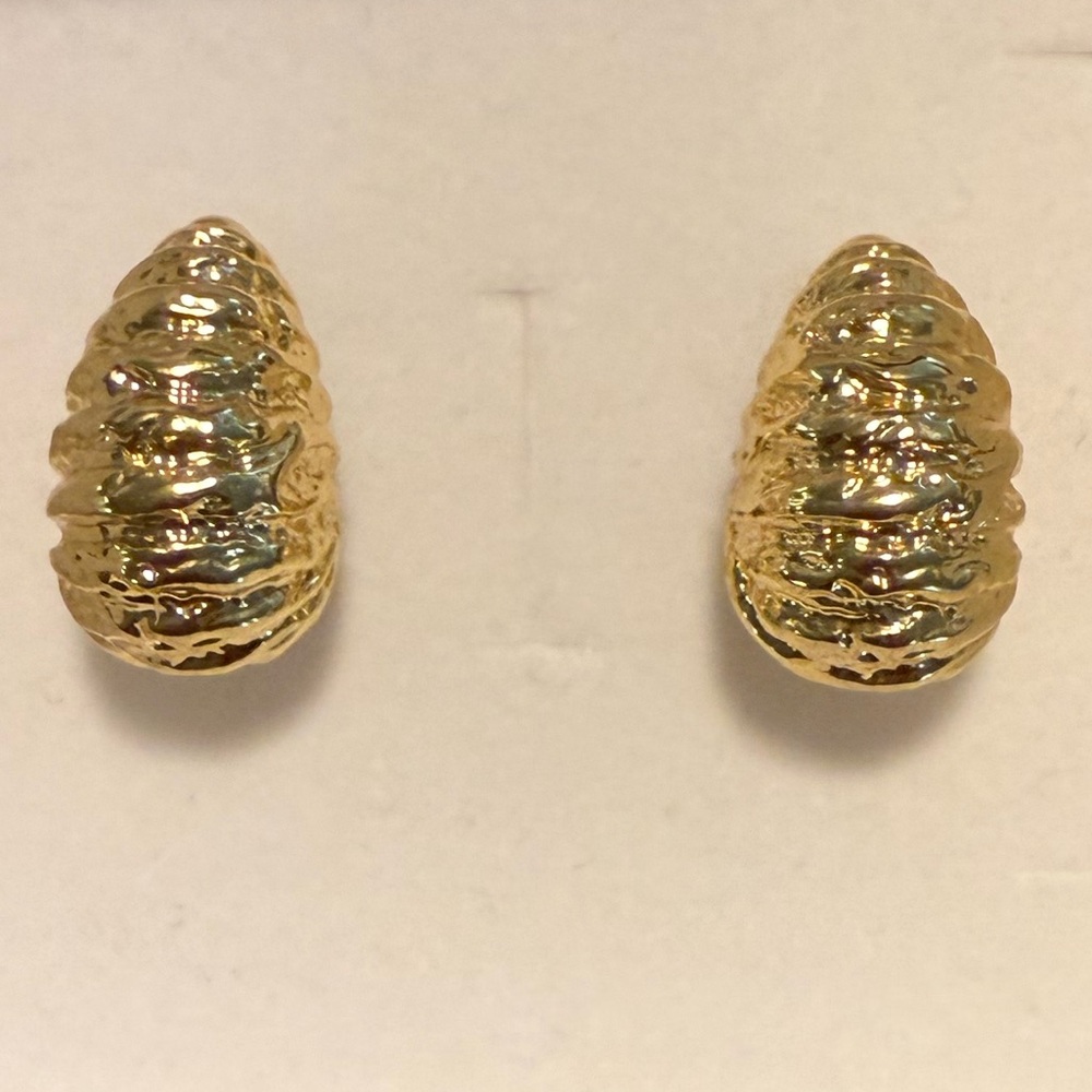 Texture Gold Teardrop Earrings